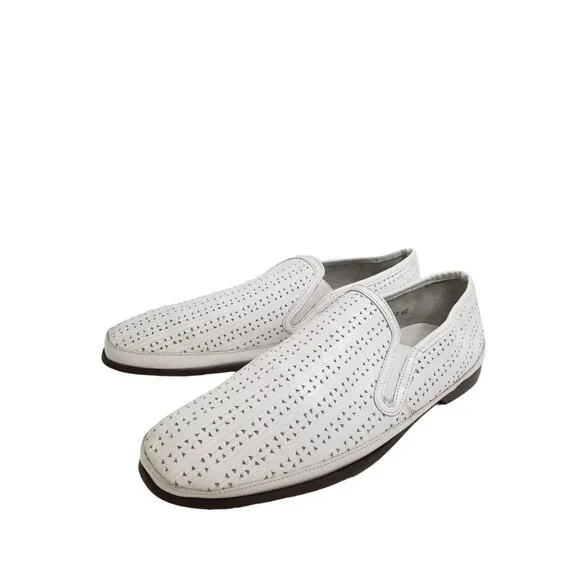 Stacy Adams Northshore Perforated Loafers Lambskin Lining Size 14 Stacy Adams North Shore Perforated Leather Loafers · Whatnot  main image 3